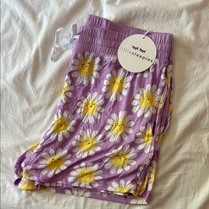Little Sleepies Purple Pajama Pants with Yellow Daisies